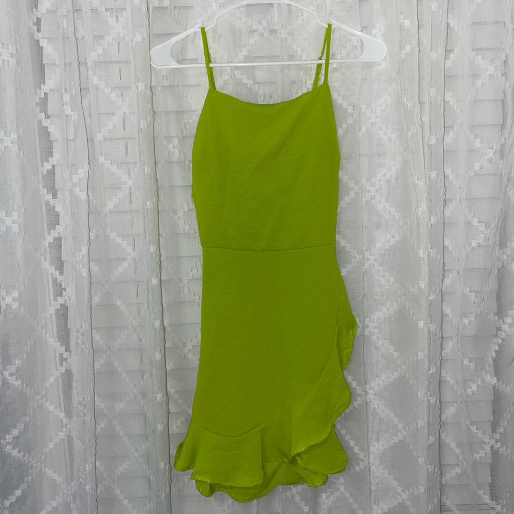 Lime Green Ruffle Dress